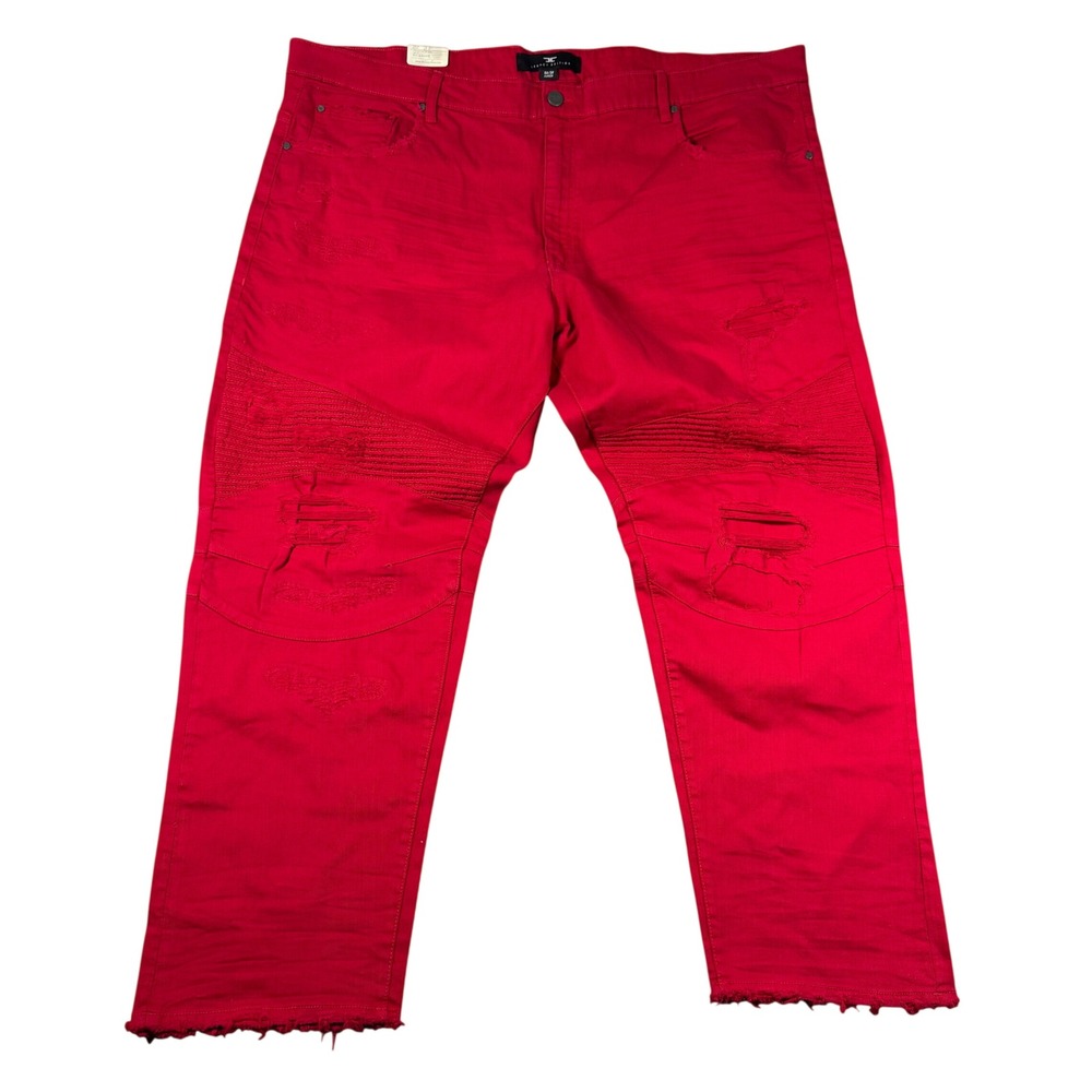 Jordan Craig Aaron Jeans Mens 50x32 Red Distressed Slim Fit NWT Legacy Edition